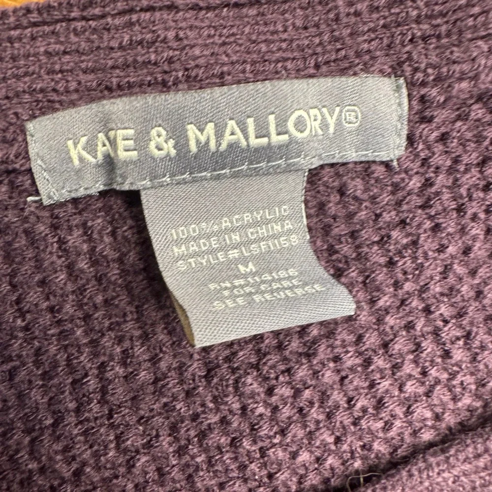 Kate & Mallory Textured Knit Asymmetrical Sweater Plum‎ Size M